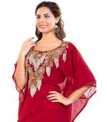 Red Georgette Embroidered Zari Work Islamic Kaftan