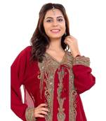 Red Georgette Embroidered Zari Work Islamic Kaftan