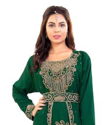 Green Georgette Embroidered Zari Work Islamic Kaftan