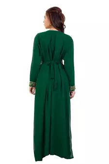 Green Georgette Embroidered Zari Work Islamic Kaftan