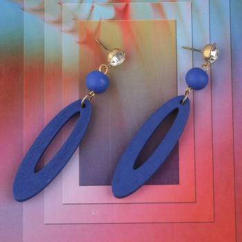 Antique Wooden Dangler Earrings Perfect And Different Look For Women Girl. 1
