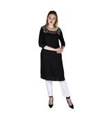 black printed rayon kurti