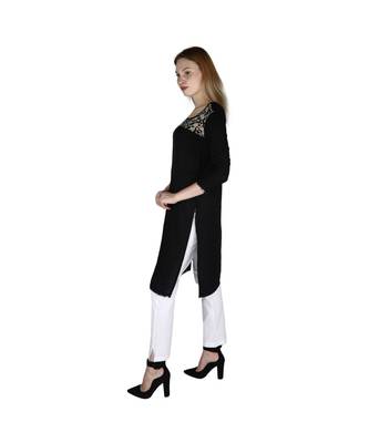 black printed rayon kurti 3