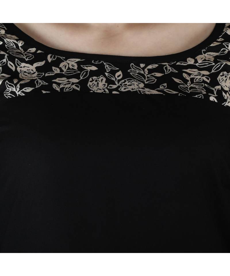black printed rayon kurti