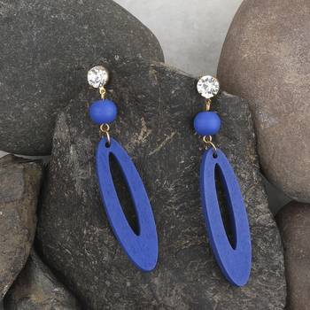 Antique Wooden Dangler Earrings Perfect And Different Look For Women Girl. 4