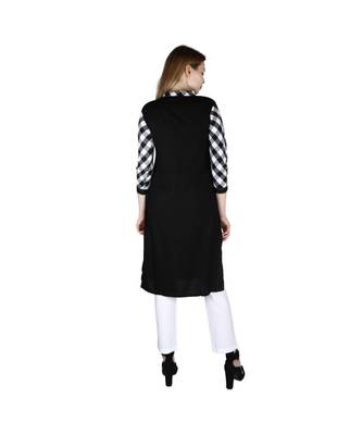 black printed rayon kurti 4