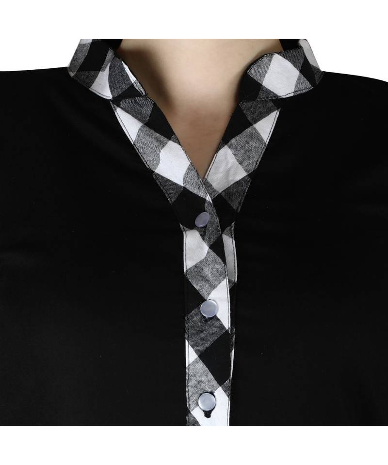 black printed rayon kurti