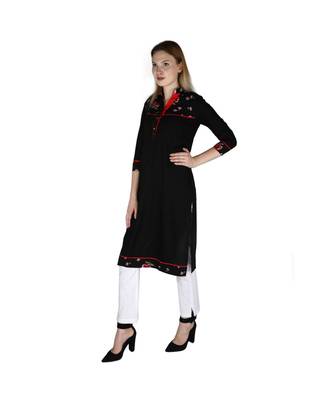 black printed rayon kurti 2