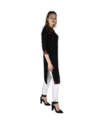 black printed rayon kurti 3
