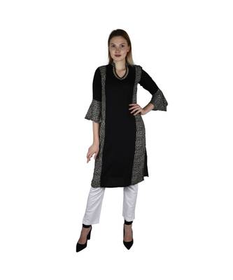 black printed rayon kurti 1