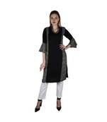 black printed rayon kurti