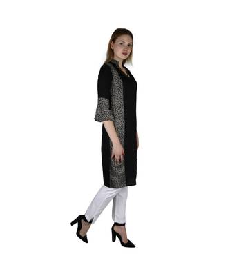 black printed rayon kurti 3