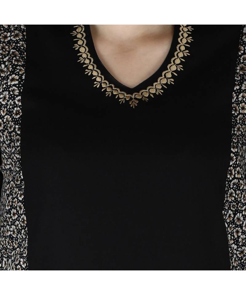 black printed rayon kurti