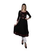 black printed rayon kurti