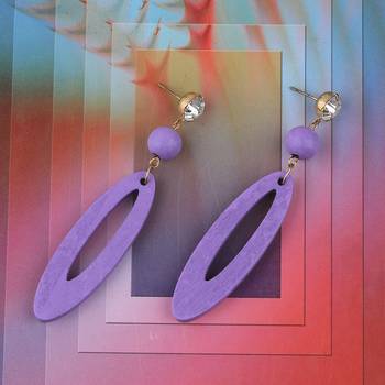 Designer Dangler Wooden Light Weight Earrings For Girls And Women. 1