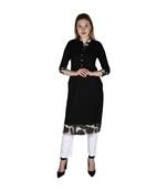 black printed rayon kurti