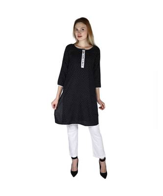black printed rayon kurti 1