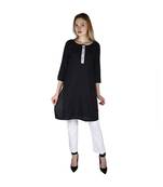 black printed rayon kurti