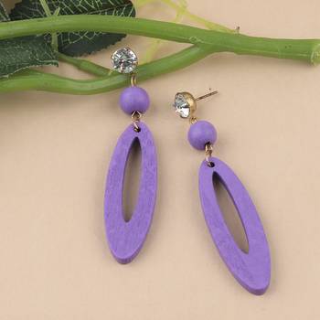 Designer Dangler Wooden Light Weight Earrings For Girls And Women. 2