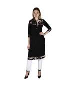 black printed rayon kurti