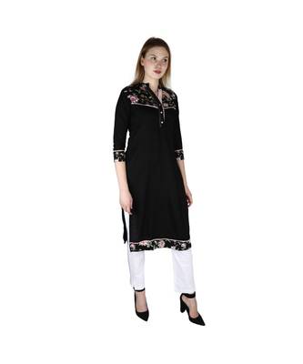 black printed rayon kurti 3