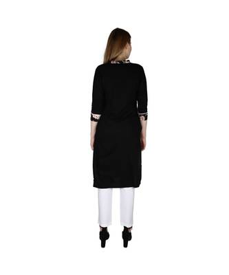 black printed rayon kurti 4