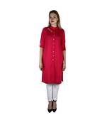 magenta printed rayon kurti