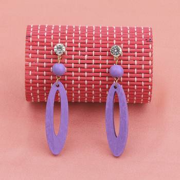 Designer Dangler Wooden Light Weight Earrings For Girls And Women. 3