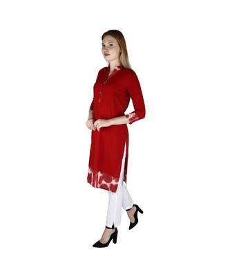 maroon printed rayon kurti 2