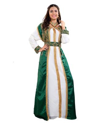 Green Georgette Embroidered Zari Work Islamic Kaftan 3