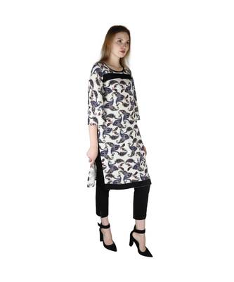 white printed rayon kurti 3