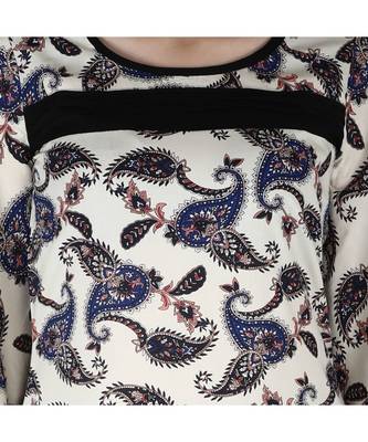 white printed rayon kurti 5