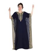 Black Georgette Embroidered Zari Work Islamic Kaftan
