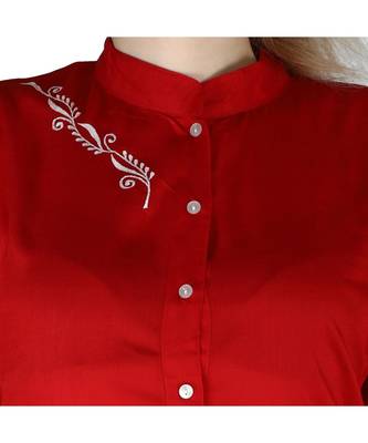 red printed rayon kurti 5