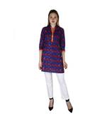 blue printed COTTON kurti