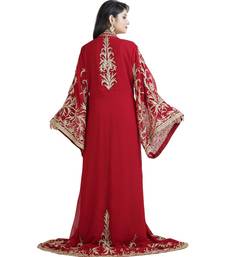 Red Georgette Embroidered Zari Work Islamic Kaftan