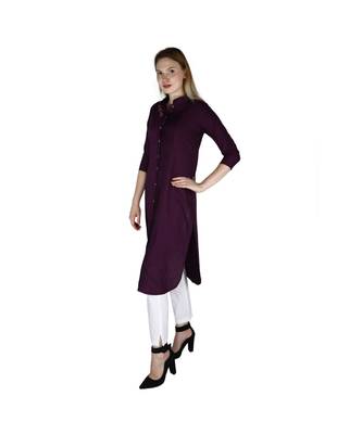 purple printed rayon kurti 2