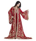 Red Georgette Embroidered Zari Work Islamic Kaftan