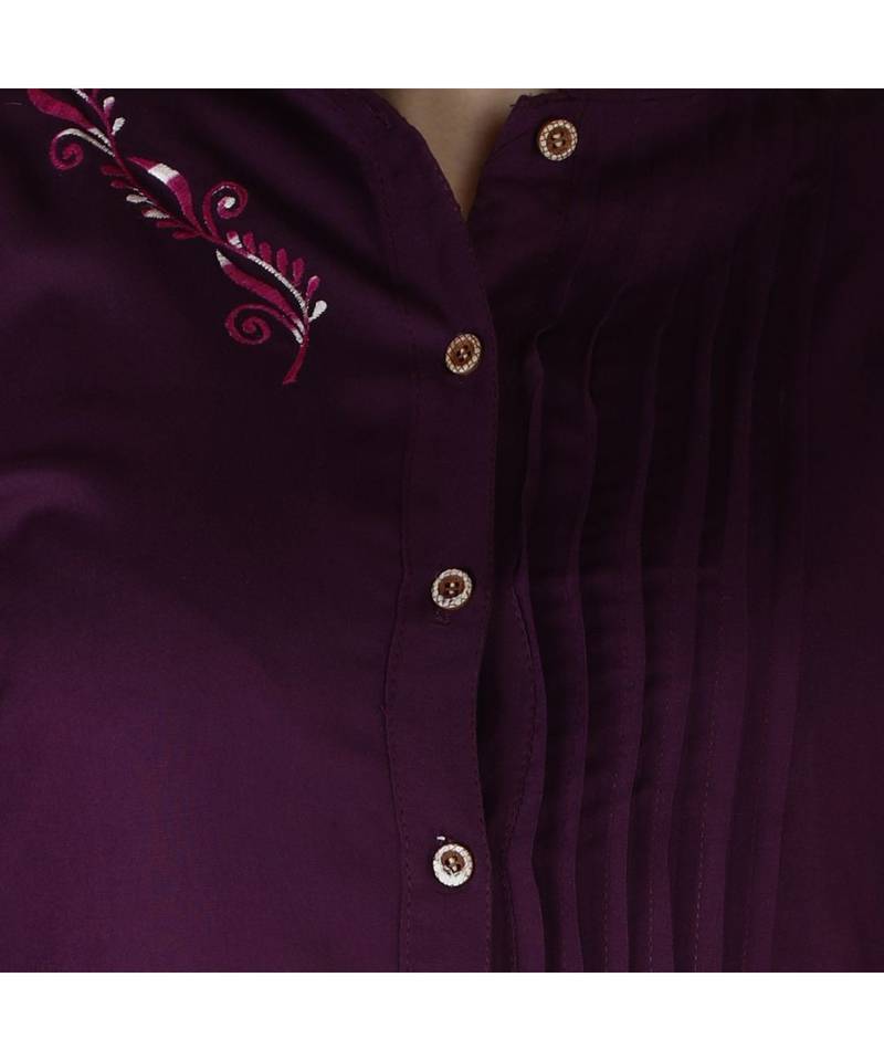 purple printed rayon kurti