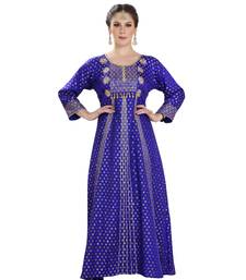 Blue Georgette Embroidered Zari Work Islamic Kaftan
