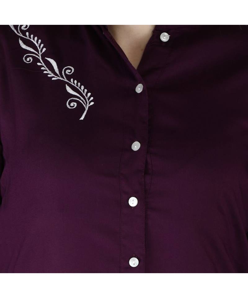 purple printed rayon kurti