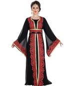 Black Georgette Embroidered Zari Work Islamic Kaftan