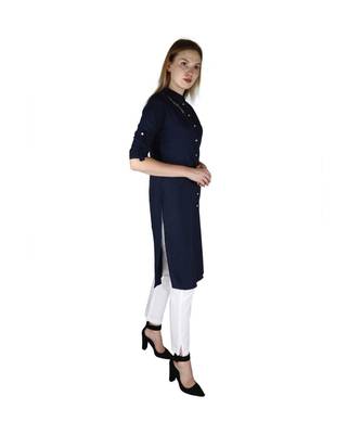 blue printed rayon kurti 3