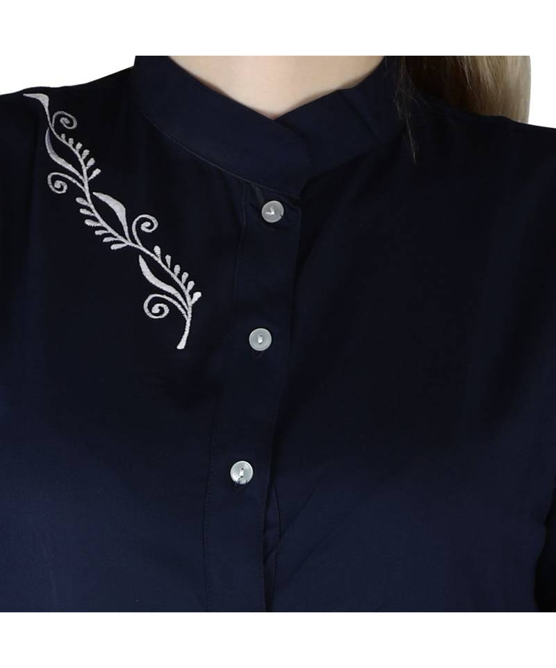 blue printed rayon kurti