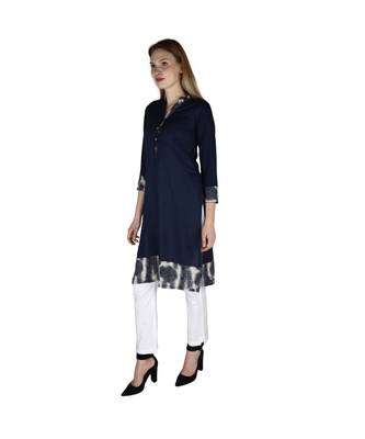 blue printed rayon kurti 2