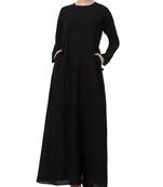 Black kashibo A Line Abaya With Side Pockets