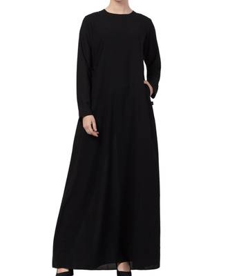 Black kashibo A Line Abaya With Side Pockets 2
