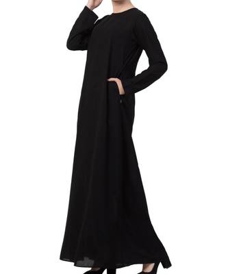 Black kashibo A Line Abaya With Side Pockets 3