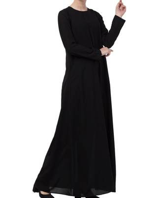Black kashibo A Line Abaya With Side Pockets 5