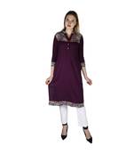 purple printed rayon kurti